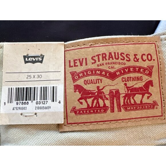 Levi Strauss 726 High Rise Flare Western Jeans Women's Size 25X30 Tan Khaki NEW - Picture 5 of 7